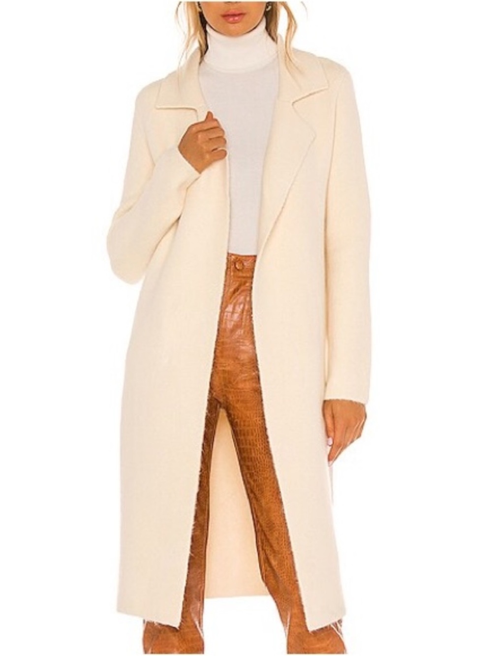 L’Academie London Cardigan Cream Knit Sweater Women’s Size Small Soft Minimalist